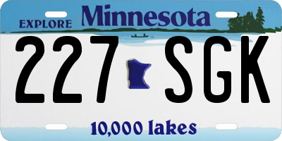 MN license plate 227SGK