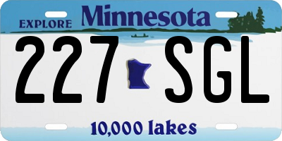 MN license plate 227SGL