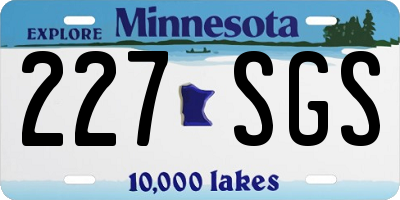 MN license plate 227SGS