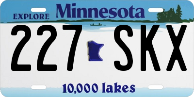 MN license plate 227SKX
