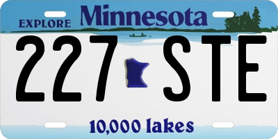 MN license plate 227STE