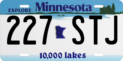 MN license plate 227STJ