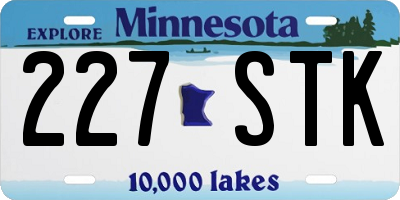 MN license plate 227STK