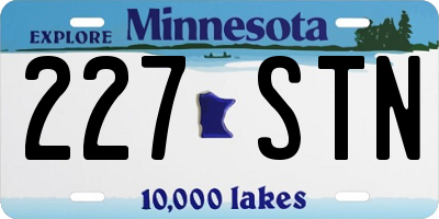 MN license plate 227STN