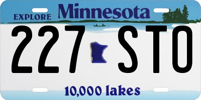 MN license plate 227STO