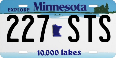 MN license plate 227STS