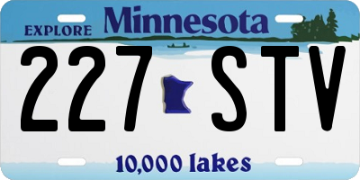 MN license plate 227STV