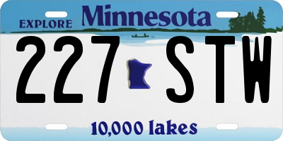 MN license plate 227STW