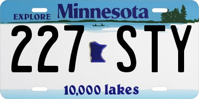 MN license plate 227STY