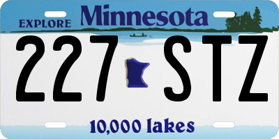 MN license plate 227STZ