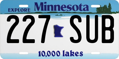 MN license plate 227SUB