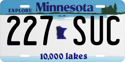 MN license plate 227SUC