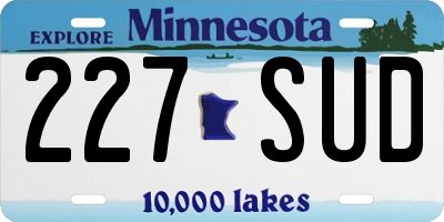 MN license plate 227SUD