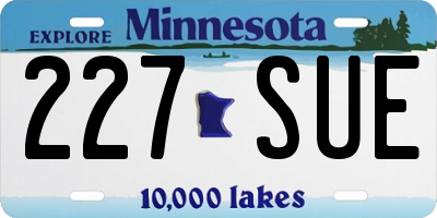 MN license plate 227SUE