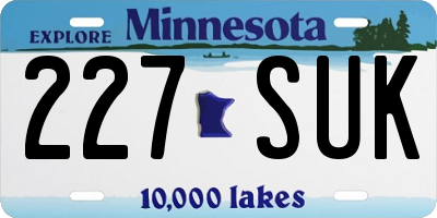 MN license plate 227SUK