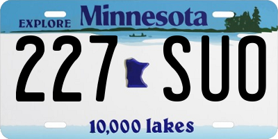MN license plate 227SUO
