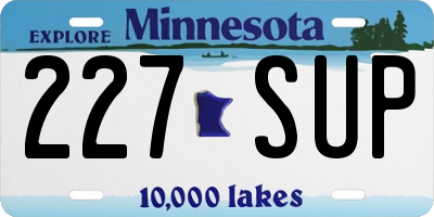 MN license plate 227SUP