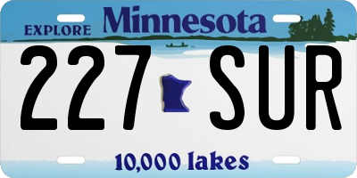 MN license plate 227SUR