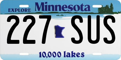 MN license plate 227SUS