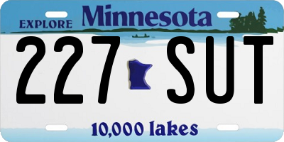 MN license plate 227SUT