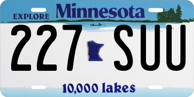 MN license plate 227SUU