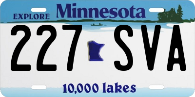 MN license plate 227SVA