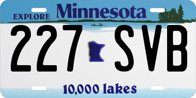 MN license plate 227SVB