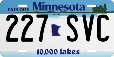 MN license plate 227SVC