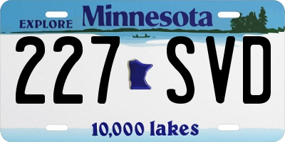 MN license plate 227SVD
