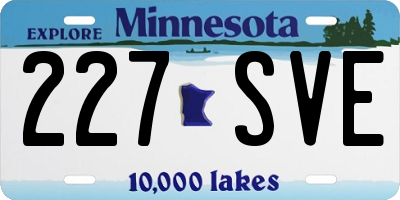 MN license plate 227SVE