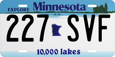 MN license plate 227SVF