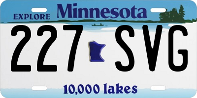 MN license plate 227SVG