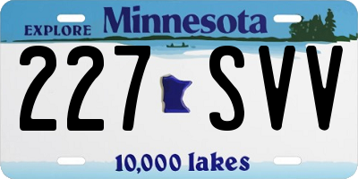 MN license plate 227SVV