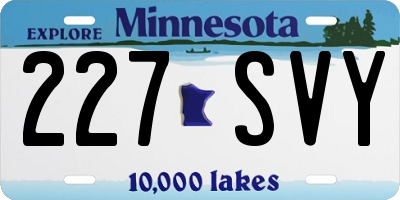 MN license plate 227SVY