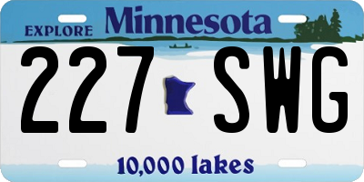 MN license plate 227SWG