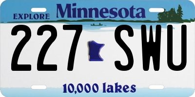 MN license plate 227SWU