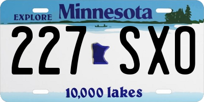 MN license plate 227SXO