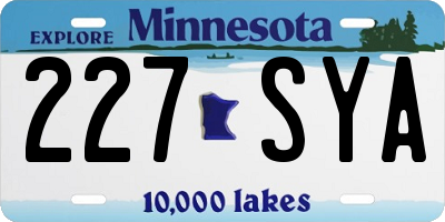 MN license plate 227SYA