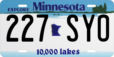 MN license plate 227SYO
