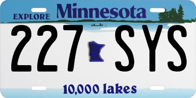 MN license plate 227SYS