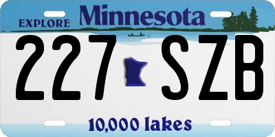 MN license plate 227SZB