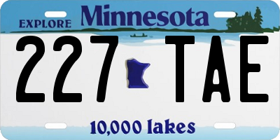 MN license plate 227TAE