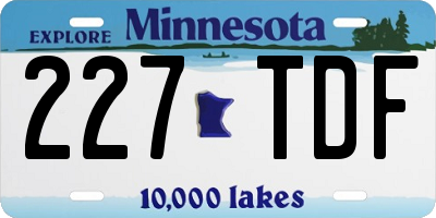 MN license plate 227TDF