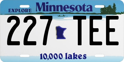 MN license plate 227TEE