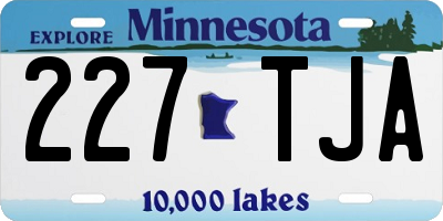 MN license plate 227TJA