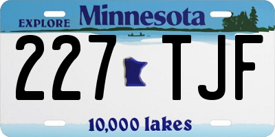 MN license plate 227TJF