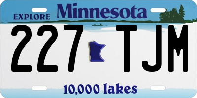 MN license plate 227TJM