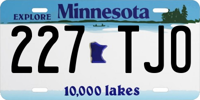 MN license plate 227TJO