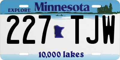 MN license plate 227TJW