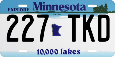 MN license plate 227TKD